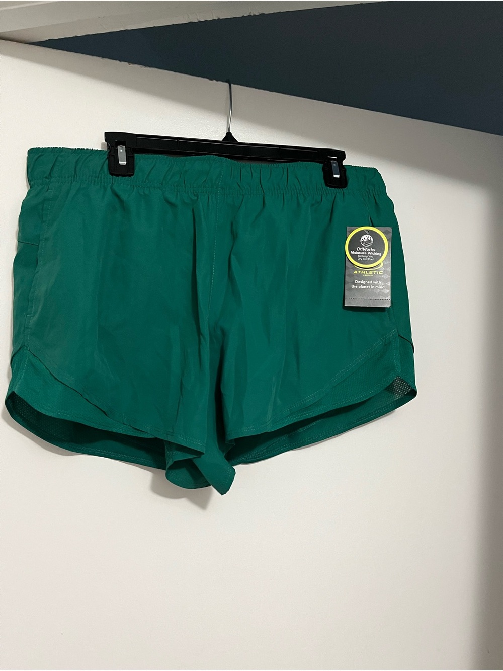 Women's Emerald Green Athletic Shorts with Elastic Waistband